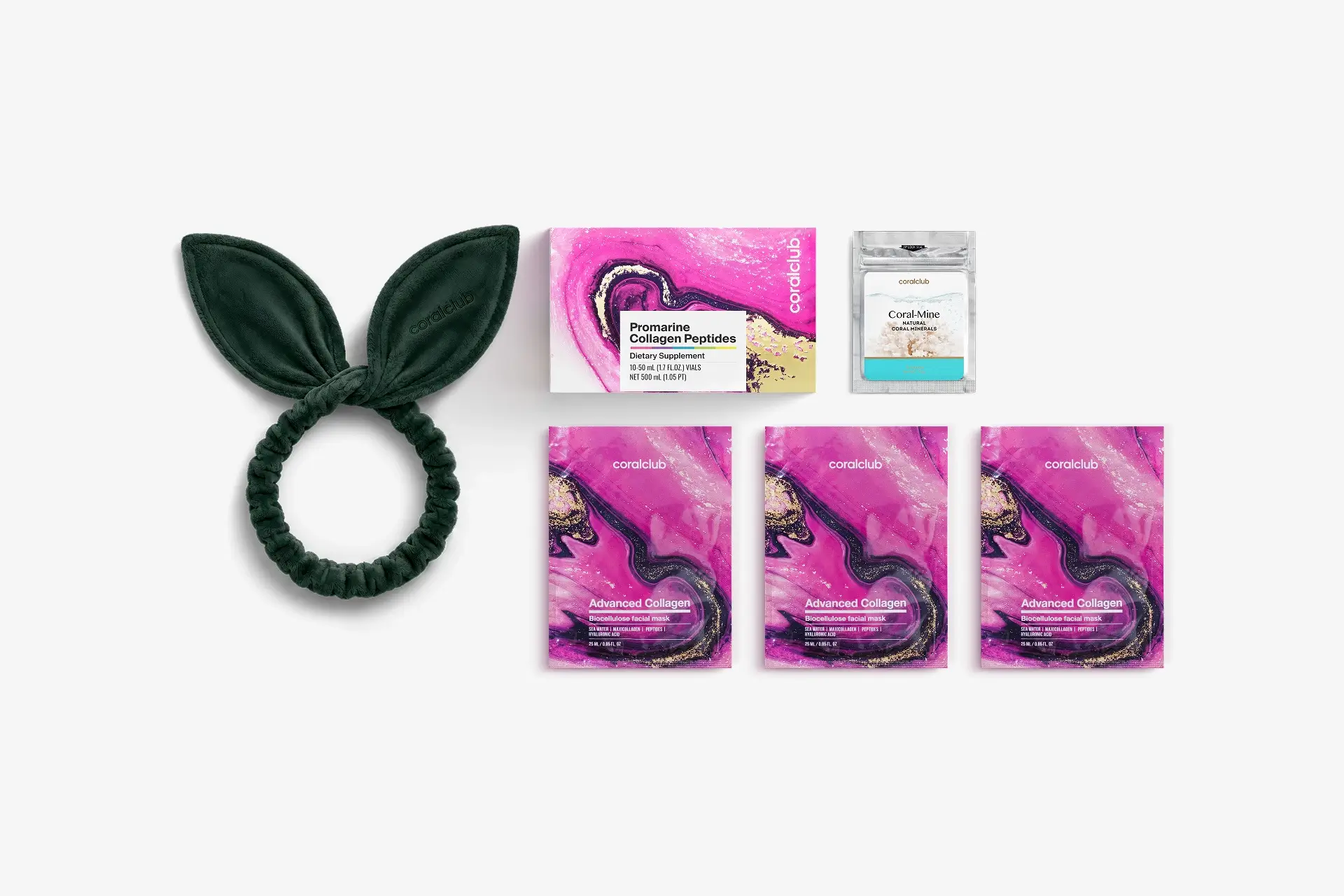 In & Out Starter Pack Promarine Collagen Peptides (10 флаконiв) + Advanced Collagen Biocellulose Facial Mask (3 шт.)