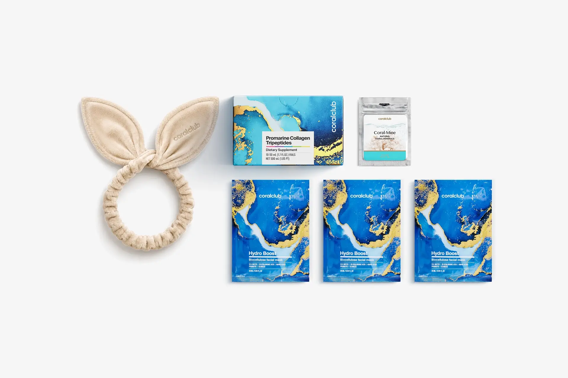 In & Out Starter Pack Promarine Collagen Tripeptides (10 флаконiв) + Hydro Boost Biocellulose Facial Mask (3 шт.)