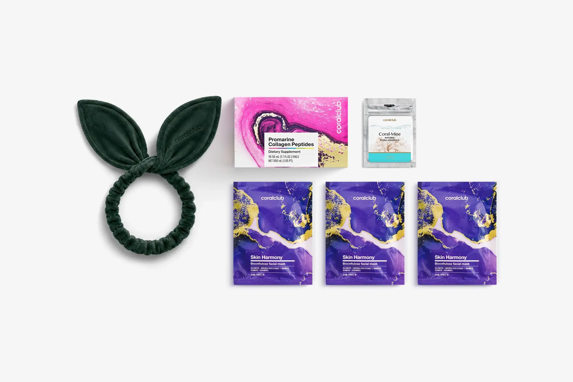 In & Out Starter Pack Promarine Collagen Peptides (10 флаконiв) + Skin Harmony Biocellulose Facial Mask (3 шт.)