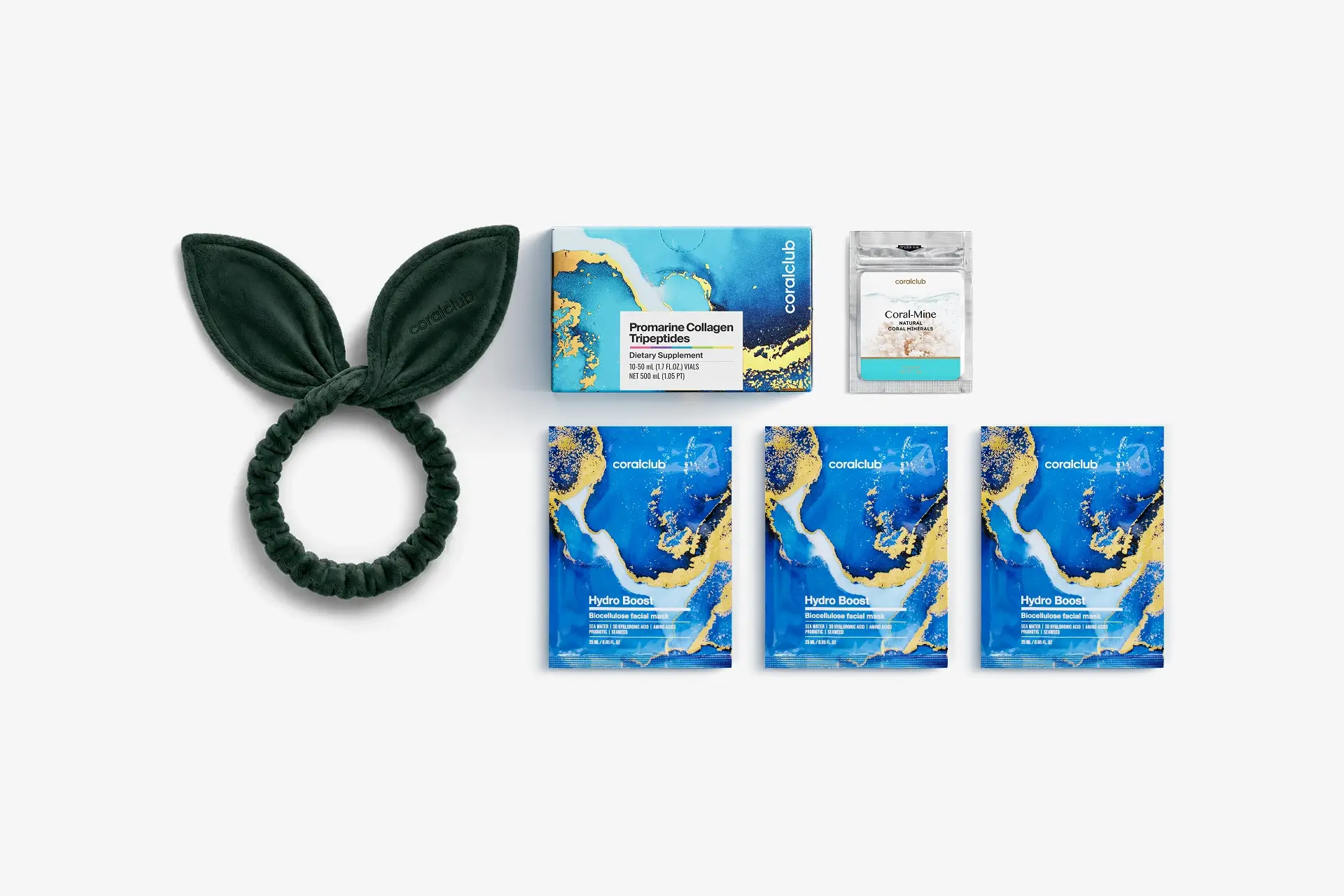 In & Out Starter Pack Promarine Collagen Tripeptides (10 флаконiв) + Hydro Boost Biocellulose Facial Mask (3 шт.)