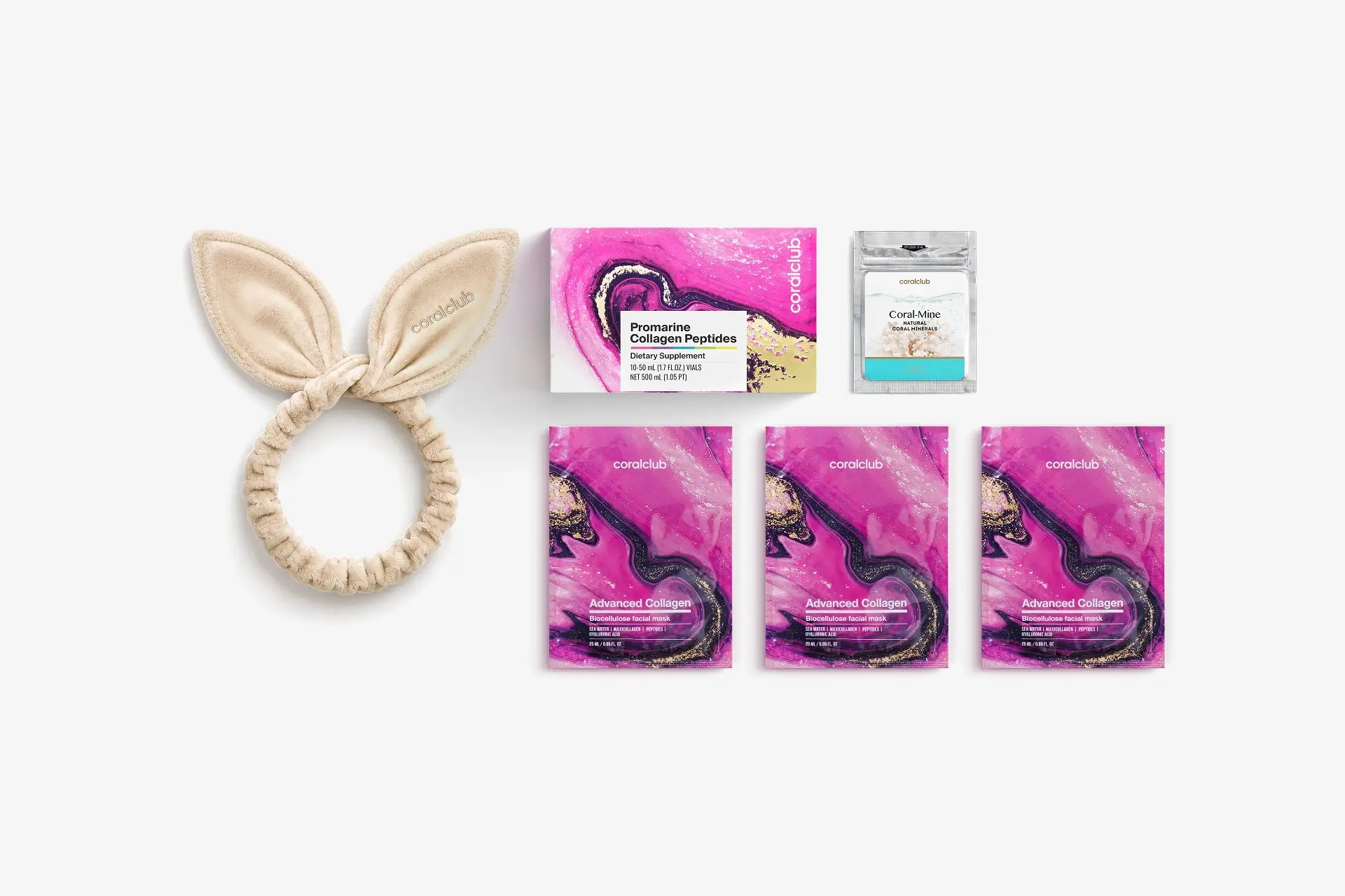 In & Out Starter Pack Promarine Collagen Peptides (10 флаконiв) + Advanced Collagen Biocellulose Facial Mask (3 шт.)