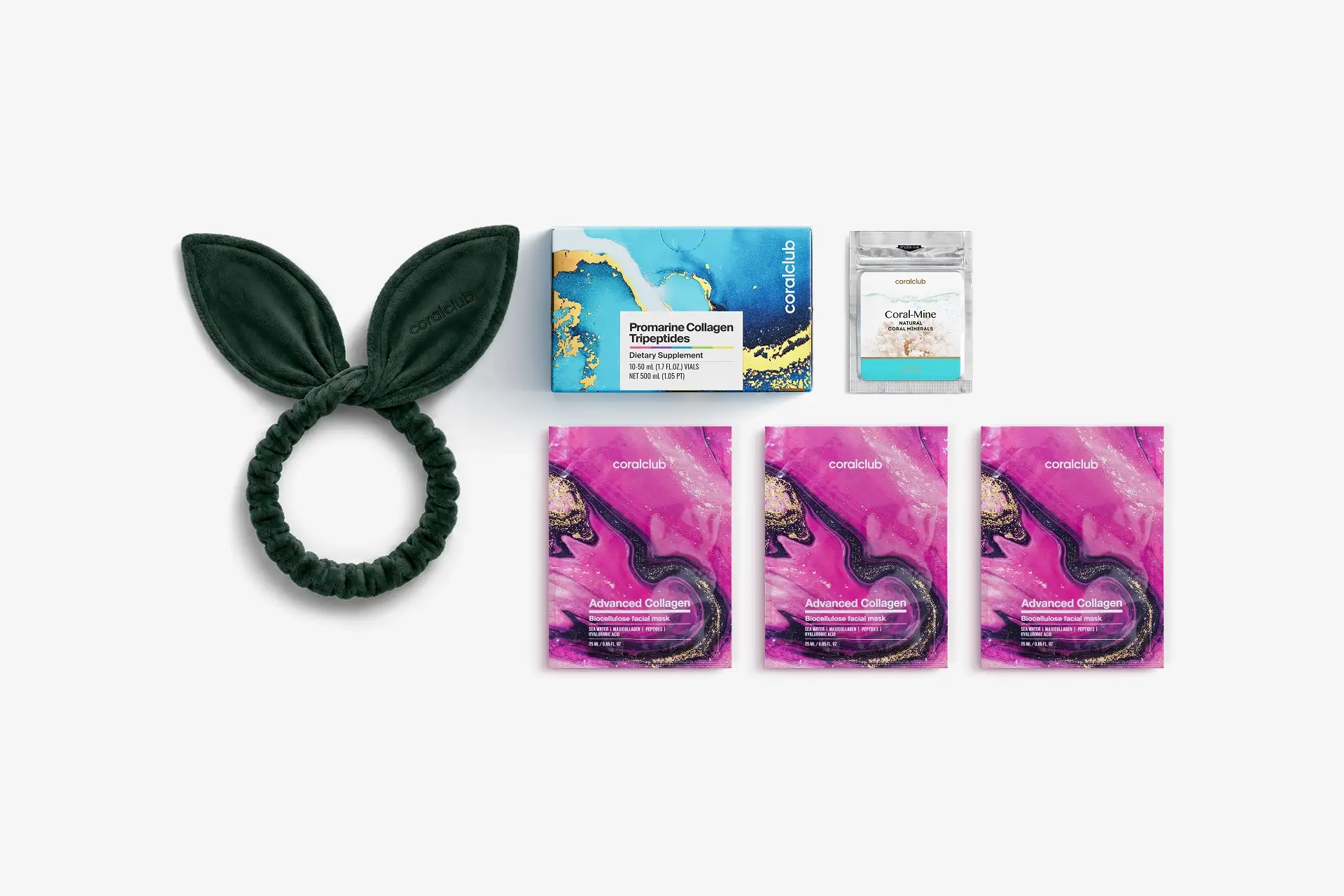 In & Out Starter Pack Promarine Collagen Tripeptides (10 флаконiв) + Advanced Collagen Biocellulose Facial Mask (3 шт.)	