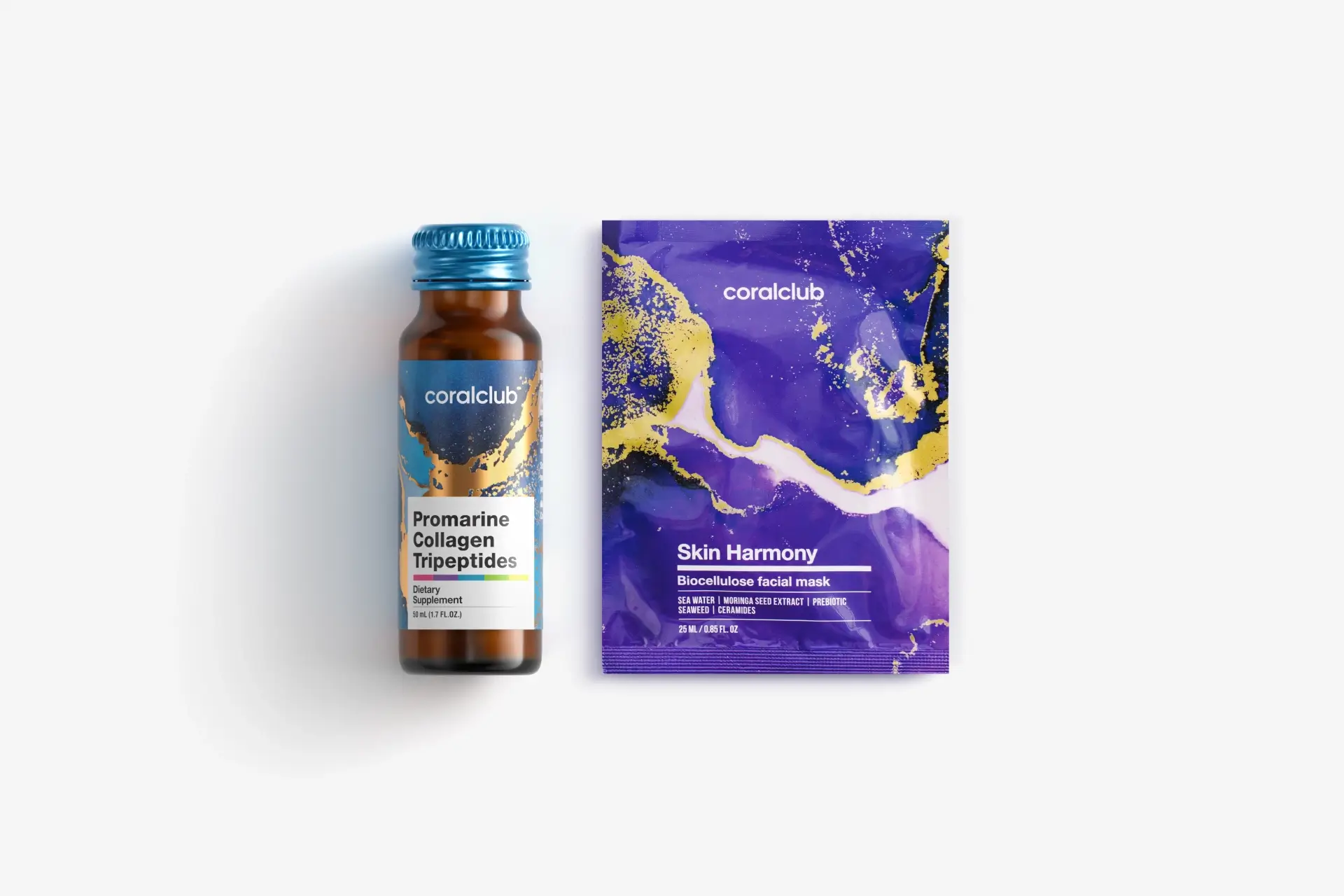 In & Out Mini Set Promarine Collagen Tripeptides (1 флакон) + Skin Harmony Biocellulose Facial Mask (1 шт.)